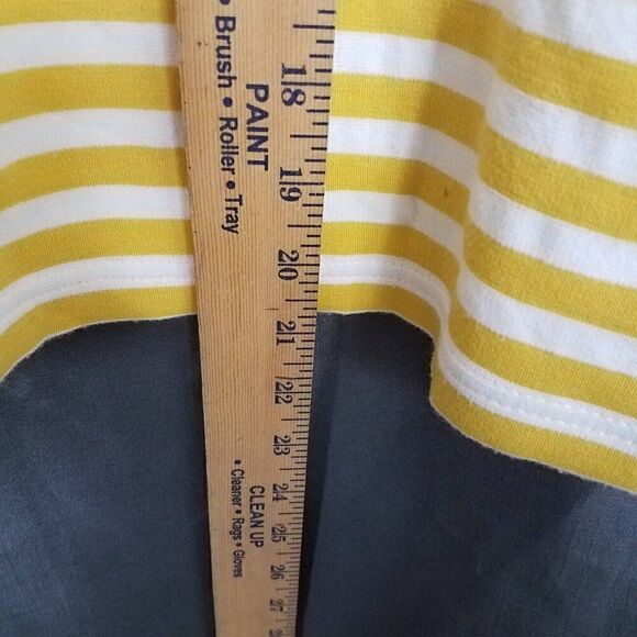 Bizzy Sewing Small Pull On Knee Length Pencil Skirt Yellow White Stripes S - Picture 11 of 12